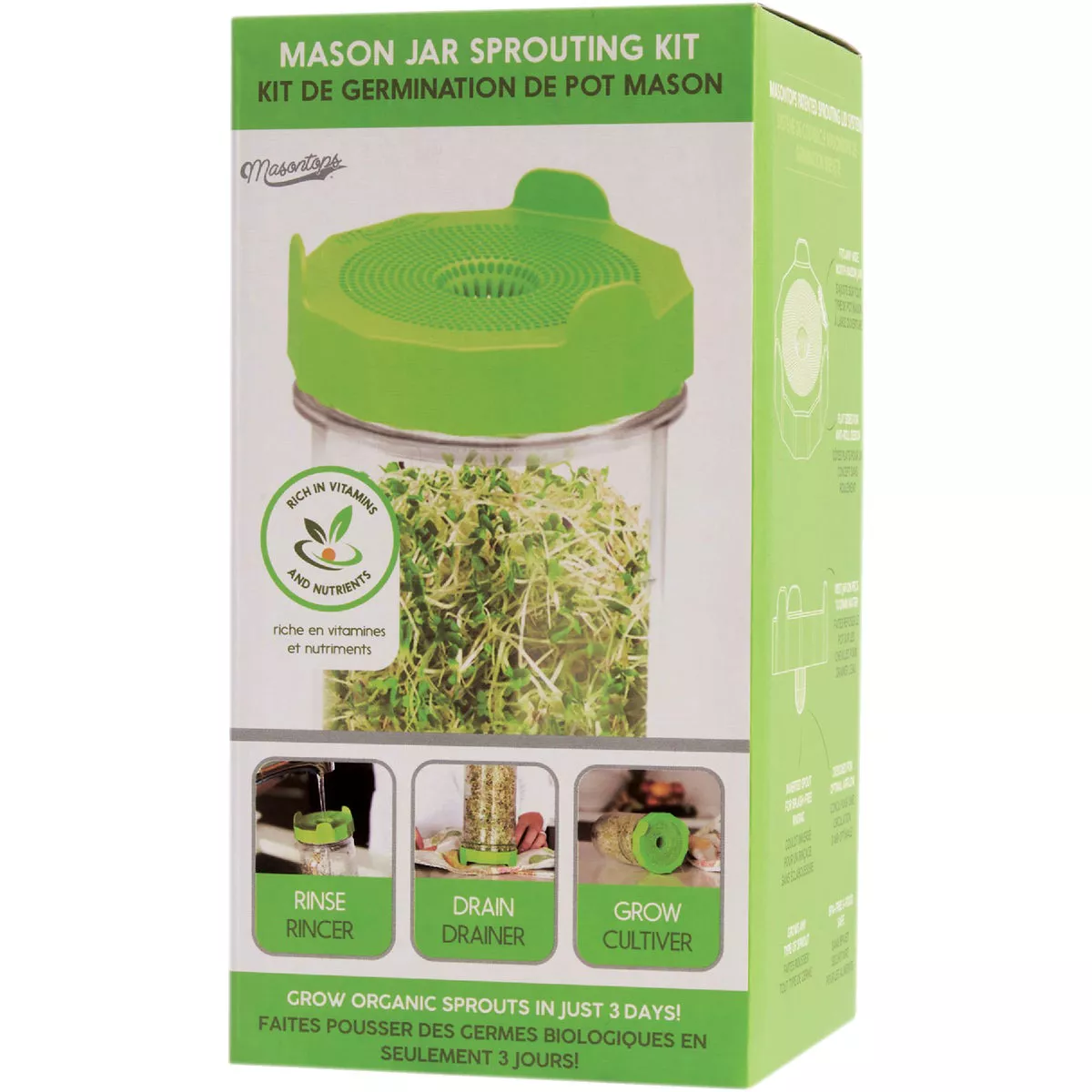 Masontops Wide Mouth Single Mason Jar Sprouting Kit - photo 6
