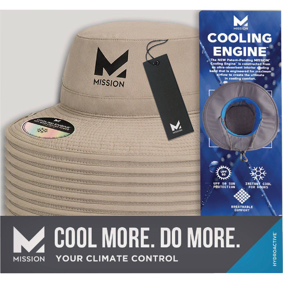 Mission Sun Defender Cooling Hat- Instant Cooling Technology. Wide