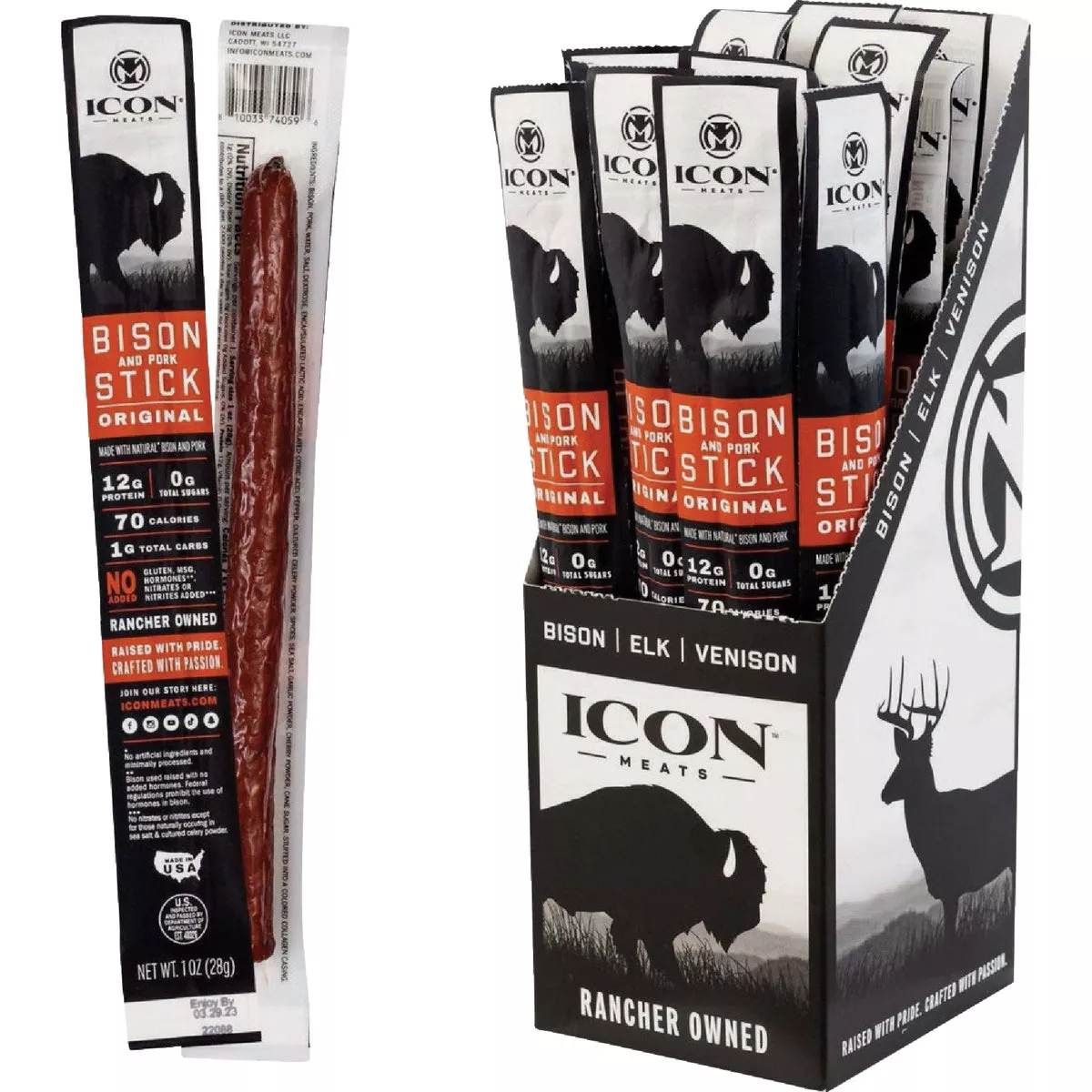Icon 1 Oz. Original Bison Stick Jerky - photo 2