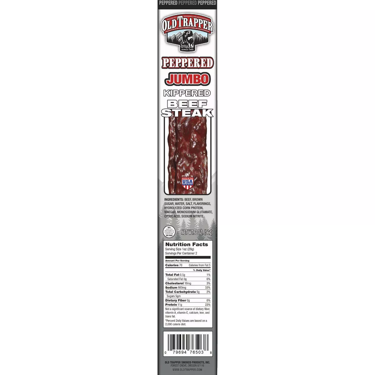 Old Trapper Peppered Kippered Steak Jerky