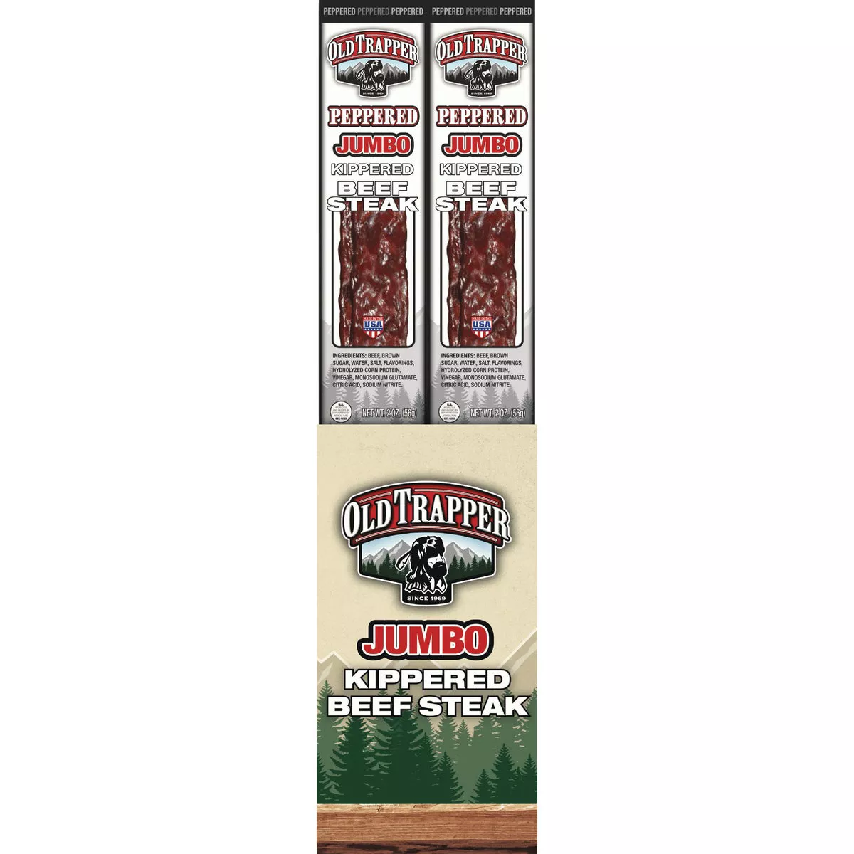 Old Trapper Peppered Kippered Steak Jerky - photo 2