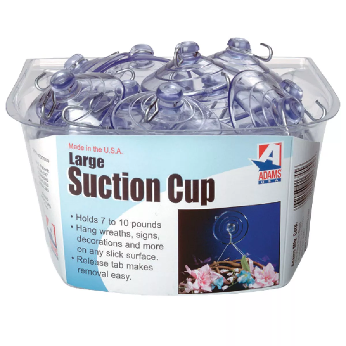 Adams Bulk Counter Display Of 2-1/2 In. 10 Lb. Holding Capacity Suction Cup with Hook