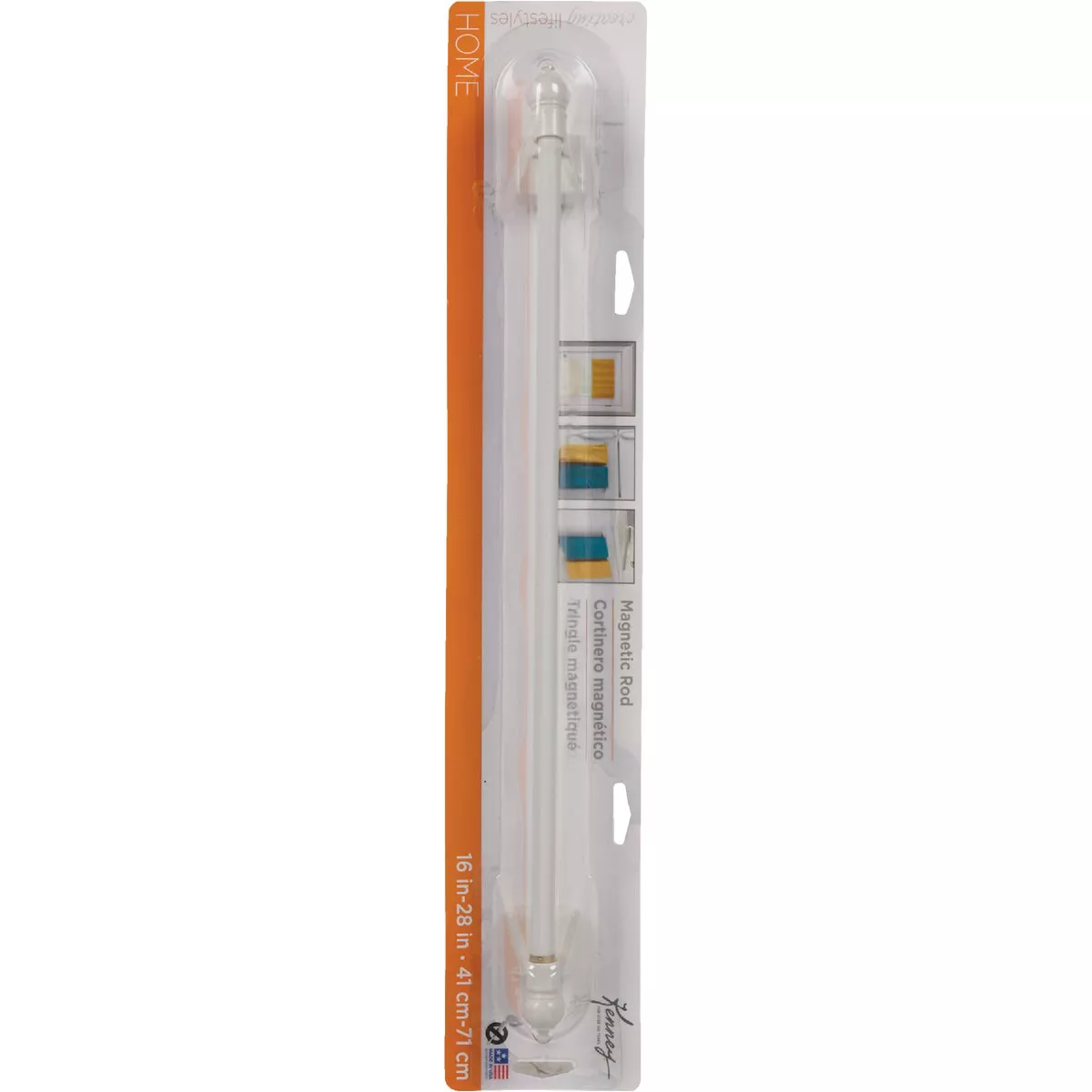Kenney 16 In. To 28 In. 7/16 In. Petite Magnetic Cafe Rod, White - photo 2