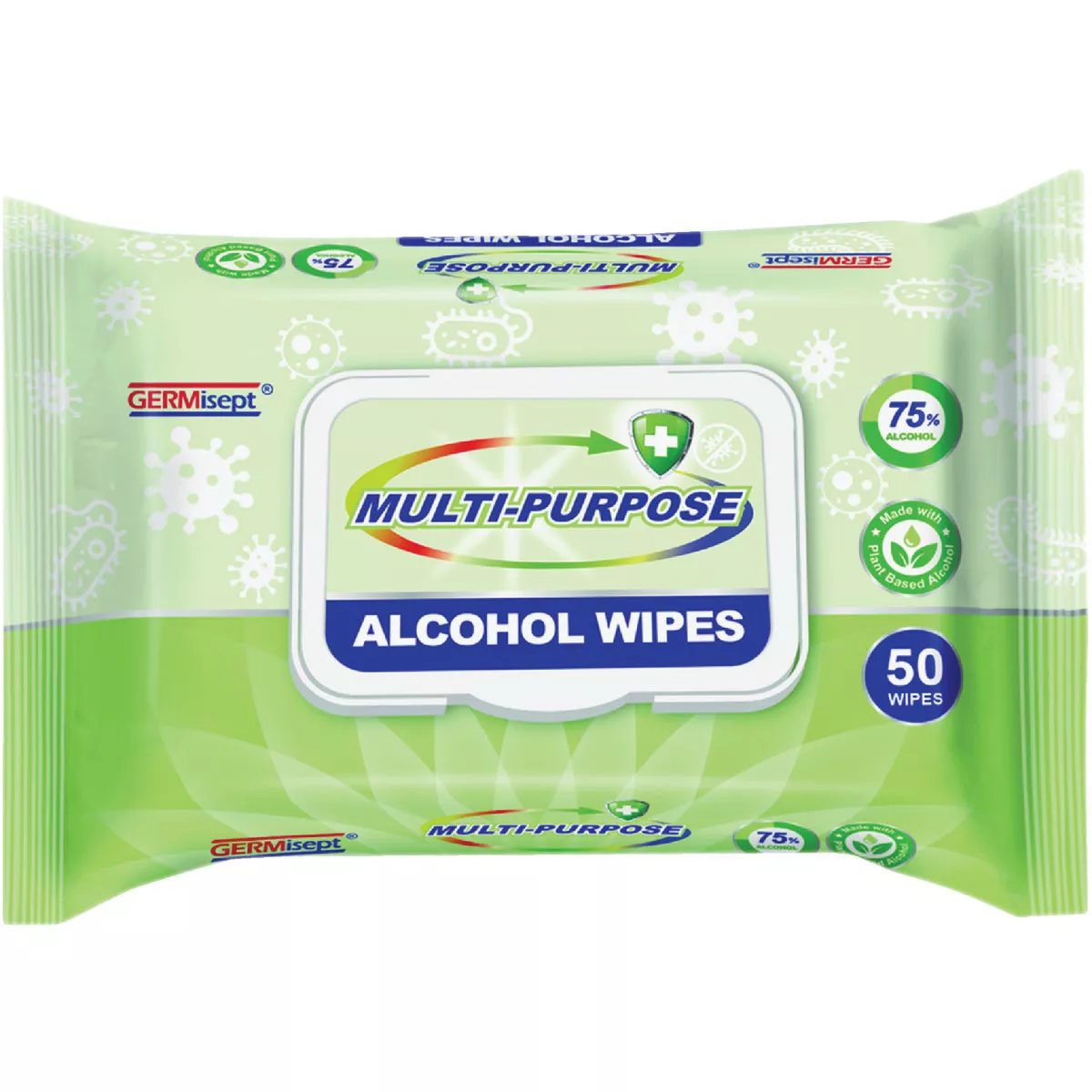 Germicept 75% Alcohol Antibacterial Multi-Purpose Wipe (50 Count)