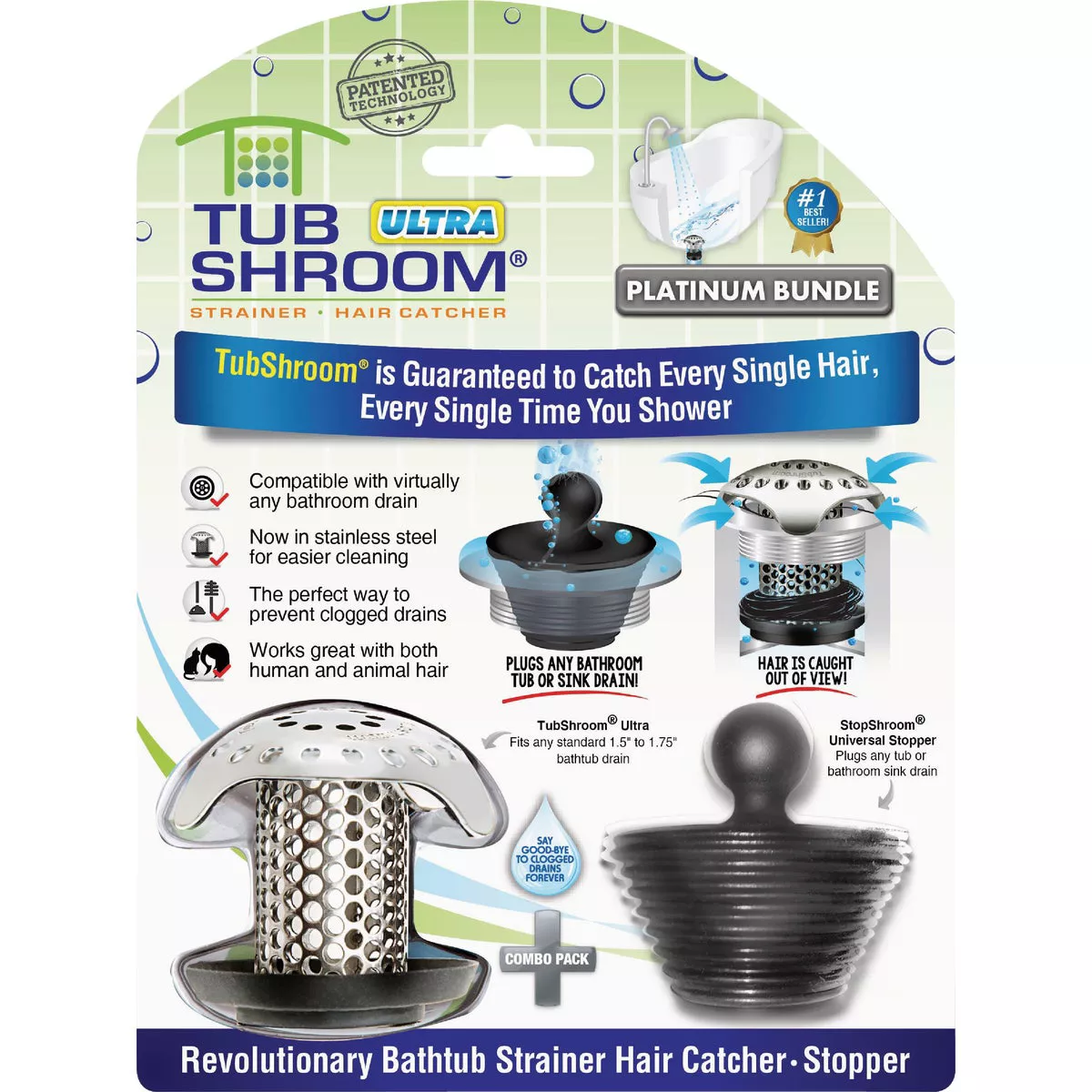 TubShroom Ultra Edition 1.5 In. Chrome Stainless Steel Hair Catcher - photo 7