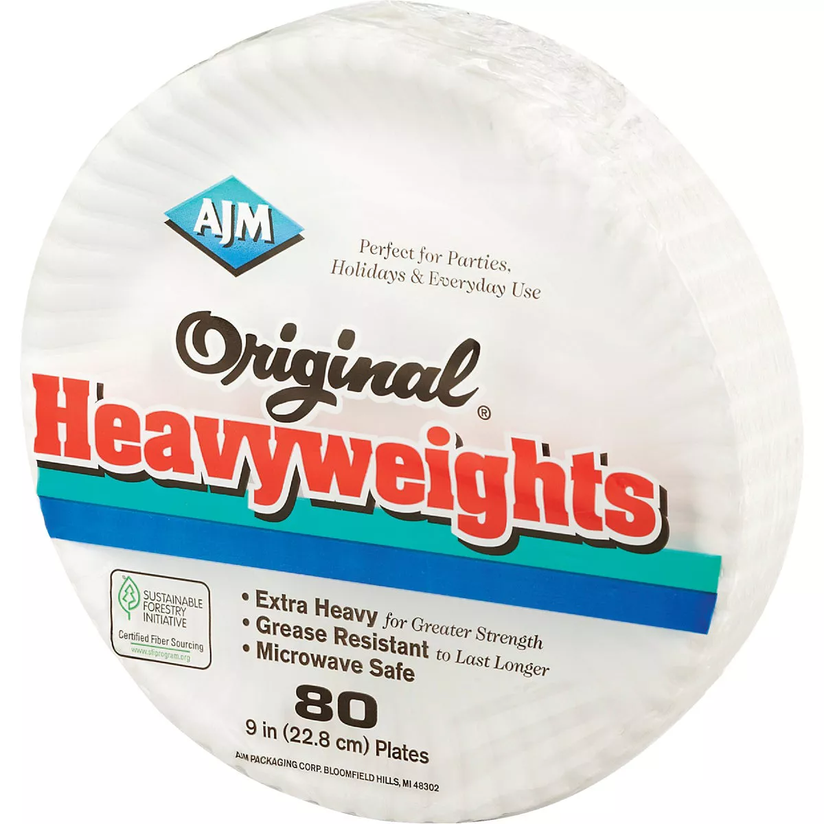 AJM 9 In. Original Heavyweights Paper Plates (80-Count) - photo 3