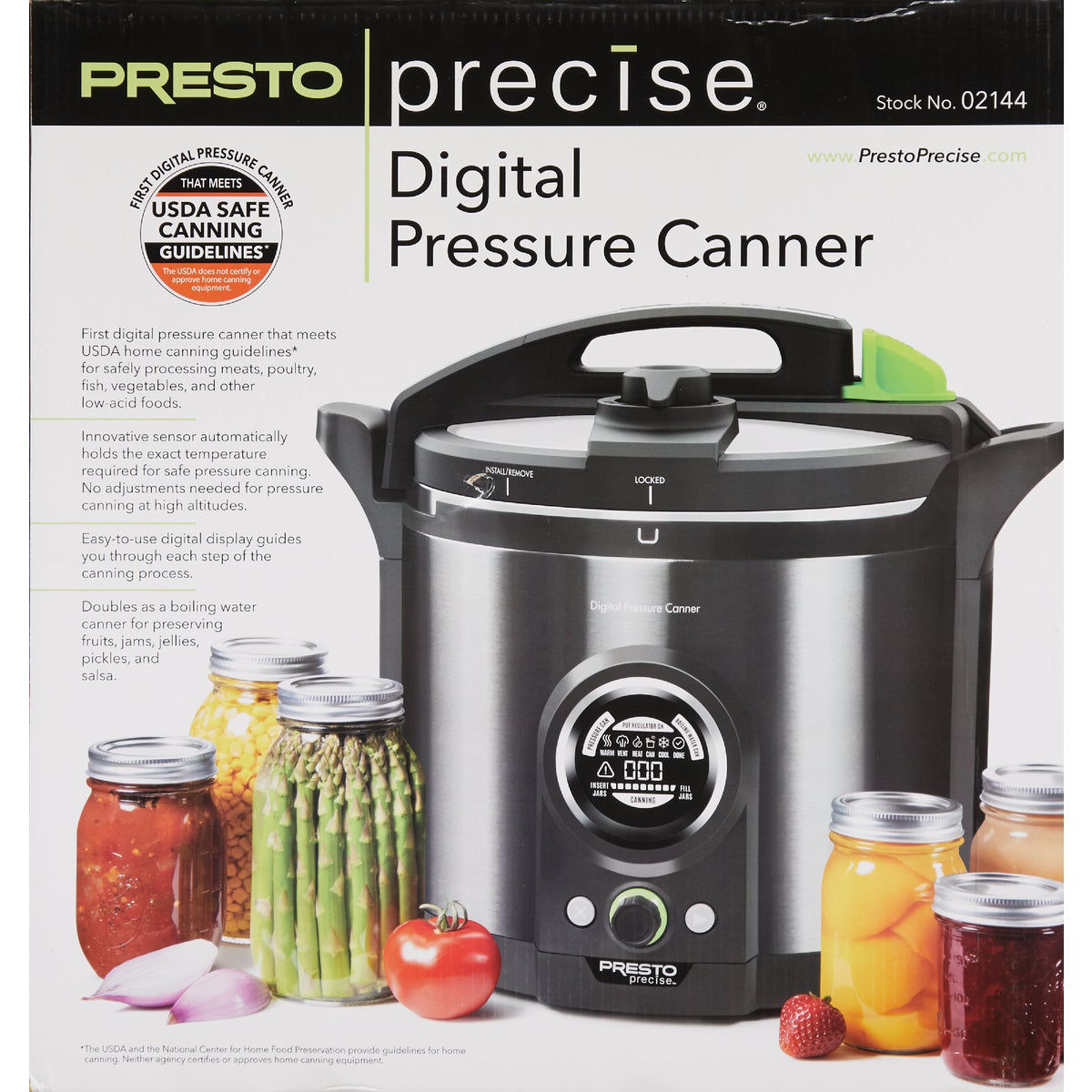 Presto Precise 02144 12Qt Digital Pressure Canner - Black for sale online