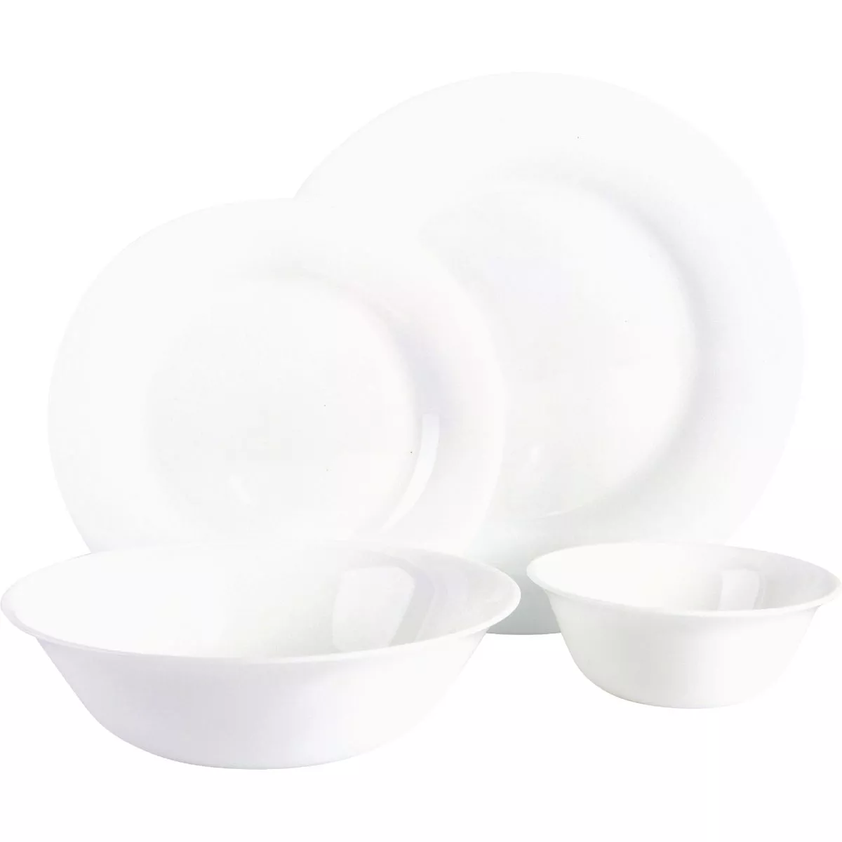 Gibson Home Ultra White Shadow Opal Glass Dinnerware Set (36-Piece)