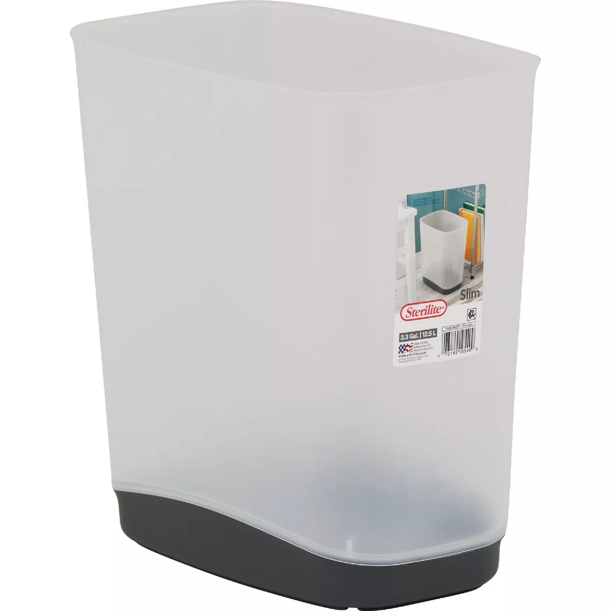 Sterilite 3.3 Gal. Rectangular Slim Wastebasket - photo 3