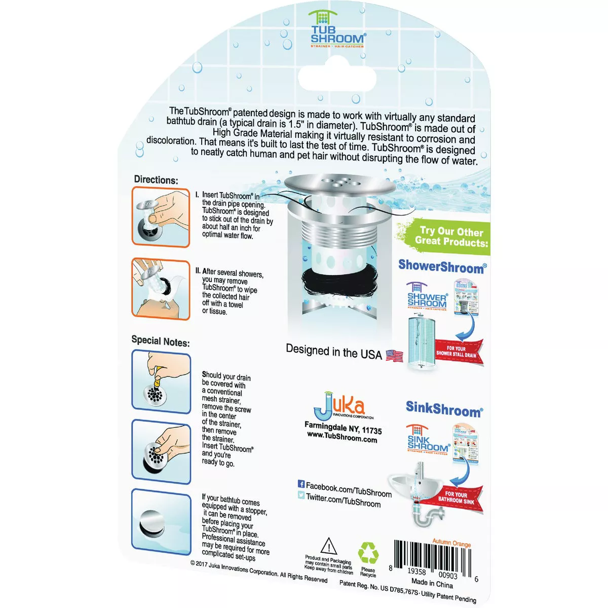 TubShroom Chrome Edition 1.75 In. Chrome Plastic No Clog Drain Stopper - photo 8