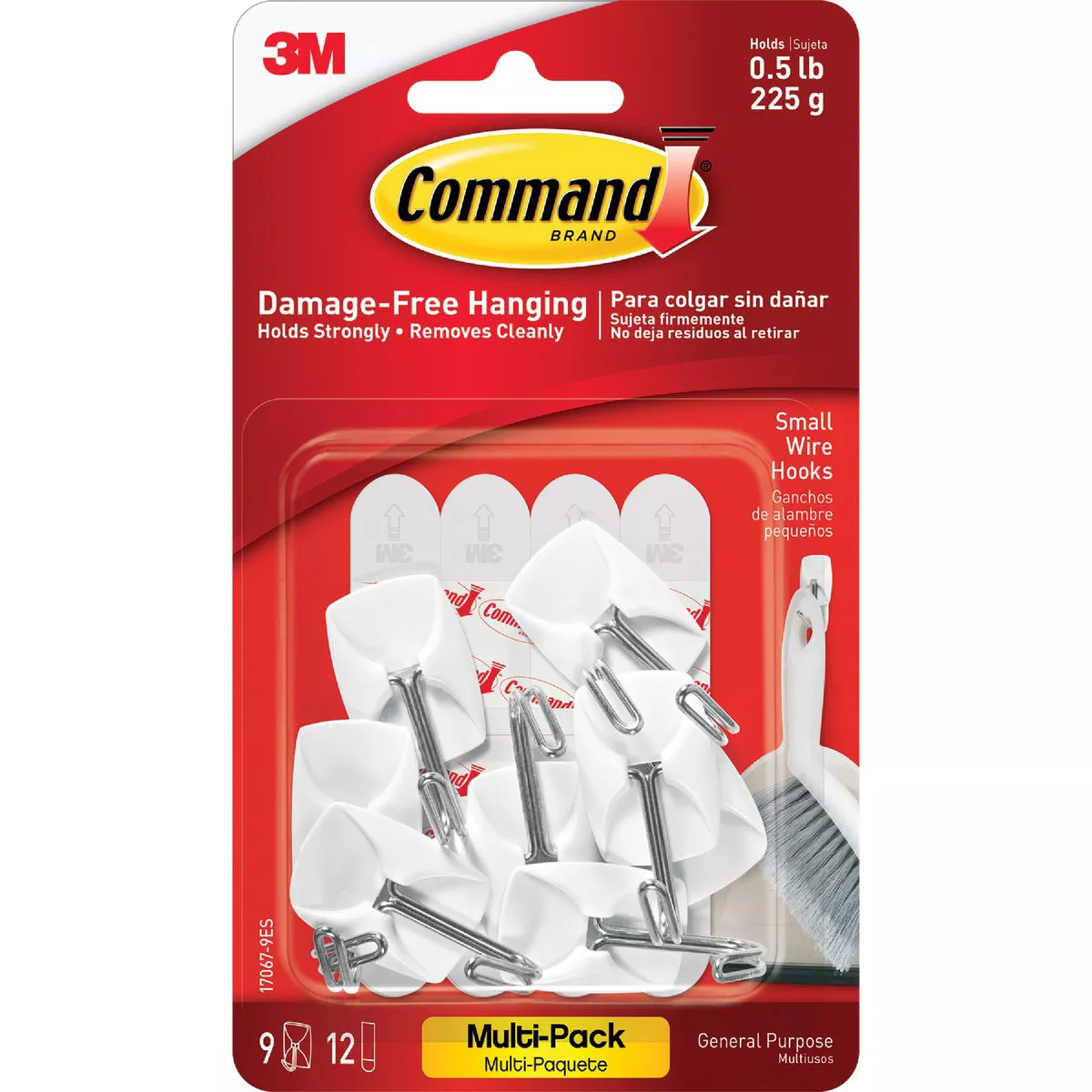 Command Small Wire Hooks Value Pack, White, 9 Hooks, 12 Strips - photo 2