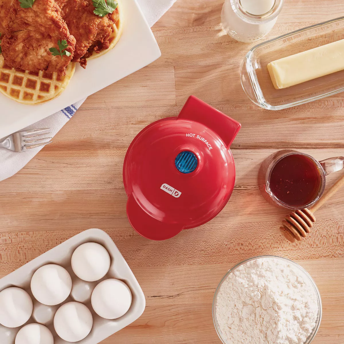 Dash 4 In. Red Mini Waffle Maker - photo 5