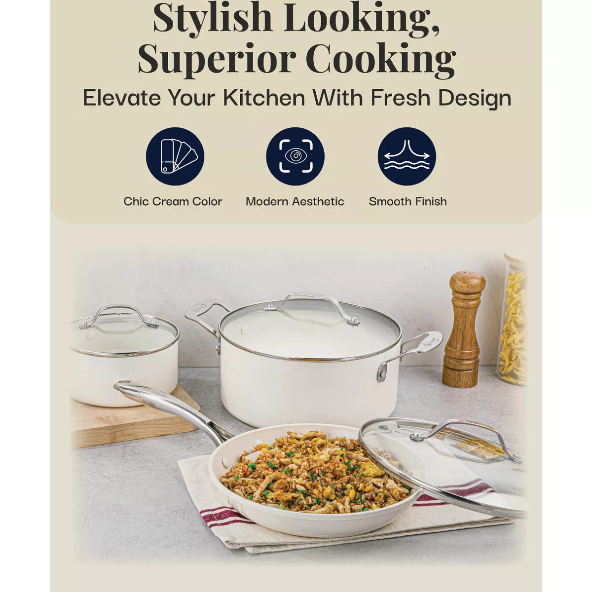 Gotham Steel Natural Collection Cookware Set (12-Piece) - photo 2
