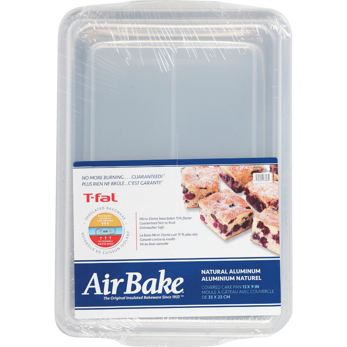 T-Fal Airbake Natural Large Cookie Sheet with Covered Cake Pan Set 