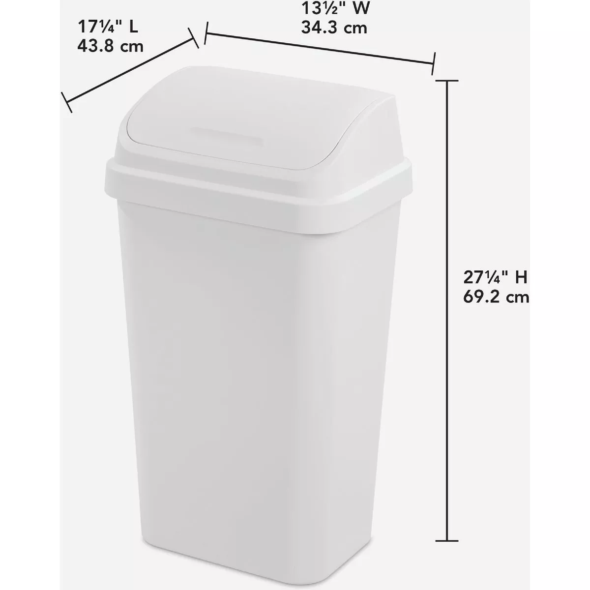 Sterilite 13 Gal. White Swing Top Wastebasket - photo 4