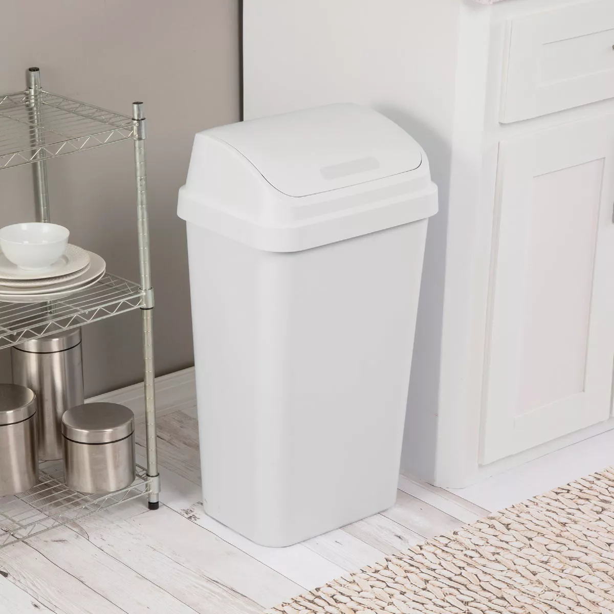 Sterilite 13 Gal. White Swing Top Wastebasket - photo 5