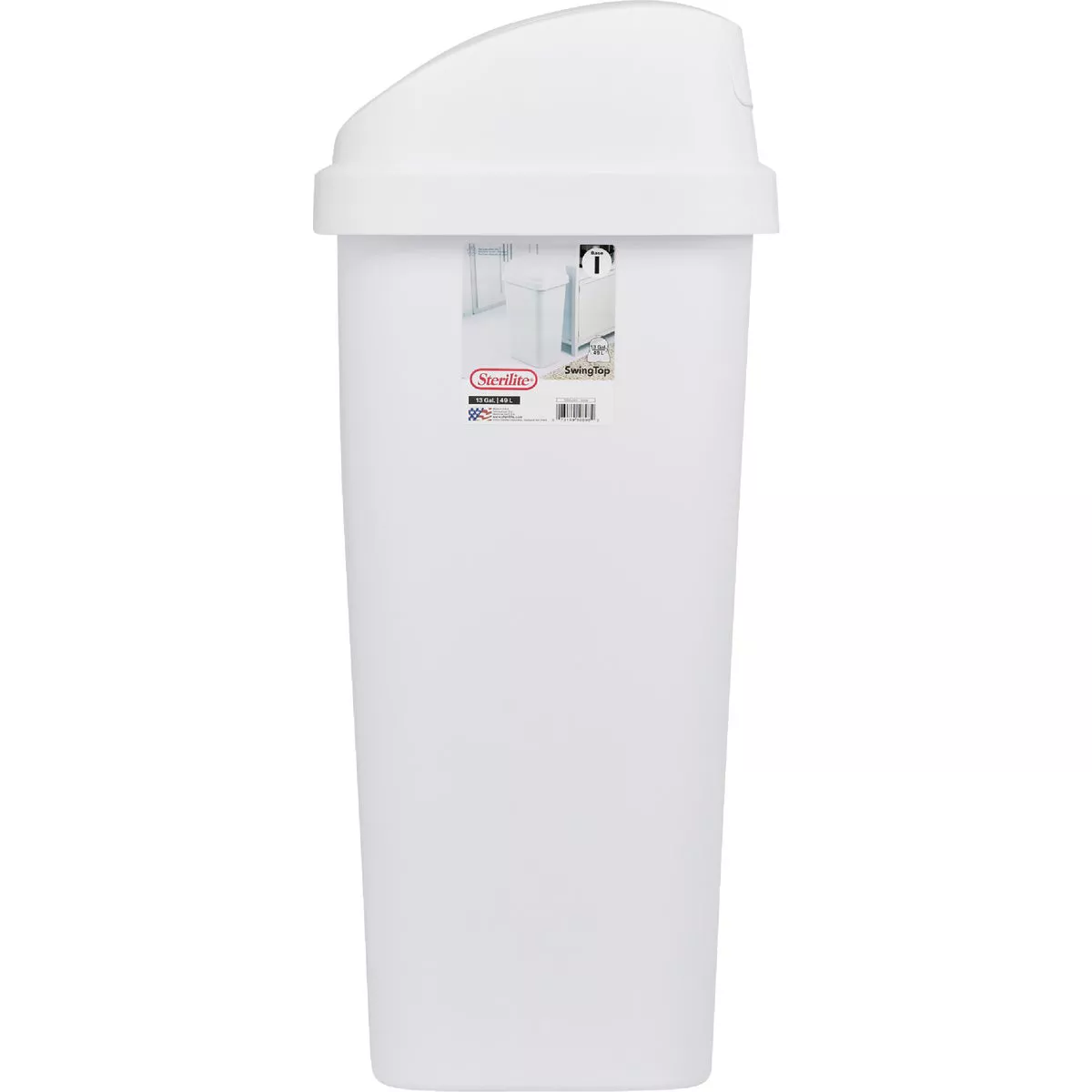 Sterilite 13 Gal. White Swing Top Wastebasket - photo 2