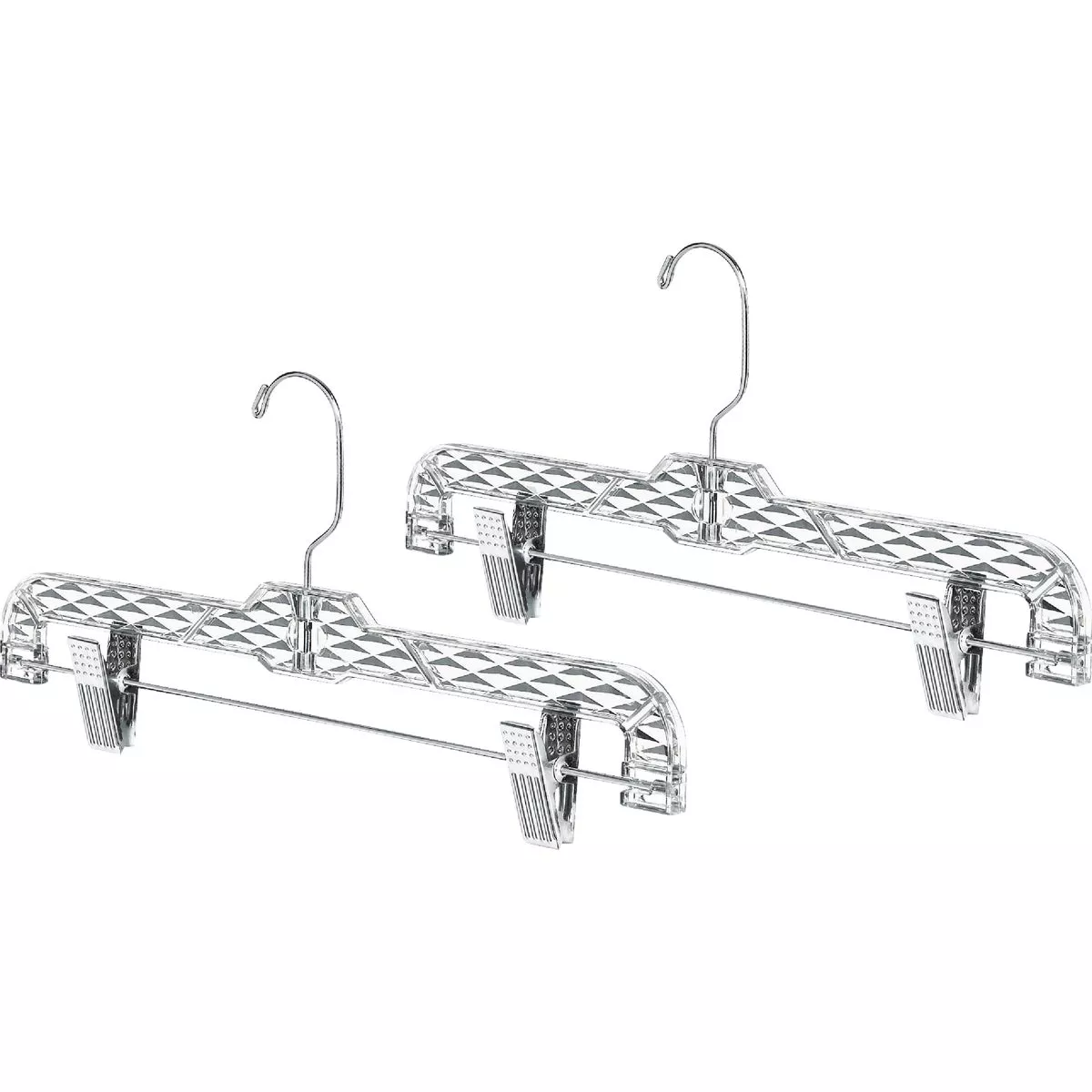 Whitmor Crystal Cut Clear Plastic Pant/Skirt Hanger (2-Pack)