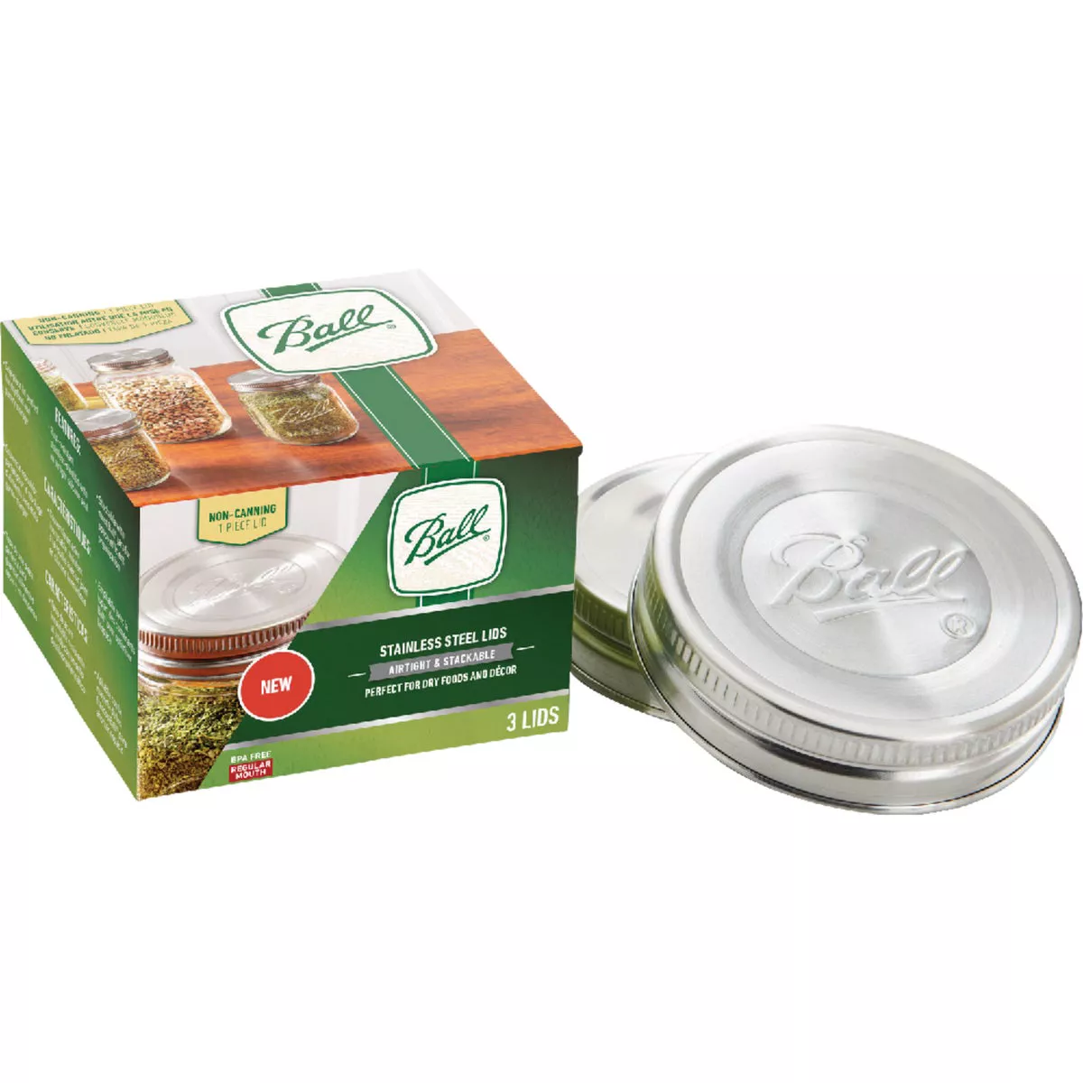 Ball Regular Mouth Stainless Steel Lids (3-Pack) - photo 3