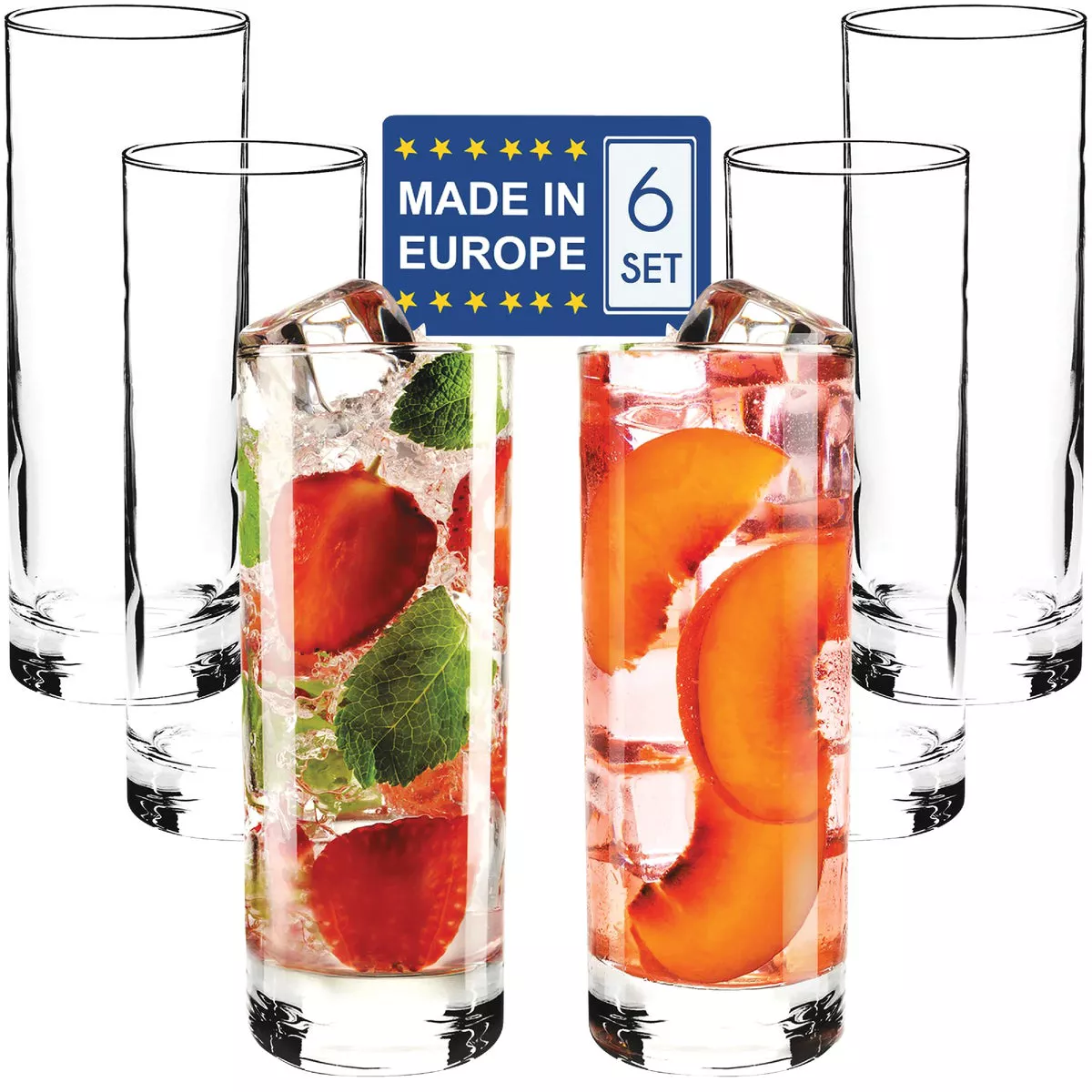 Crystalia Philadelphia Highball Glass (6-Count)