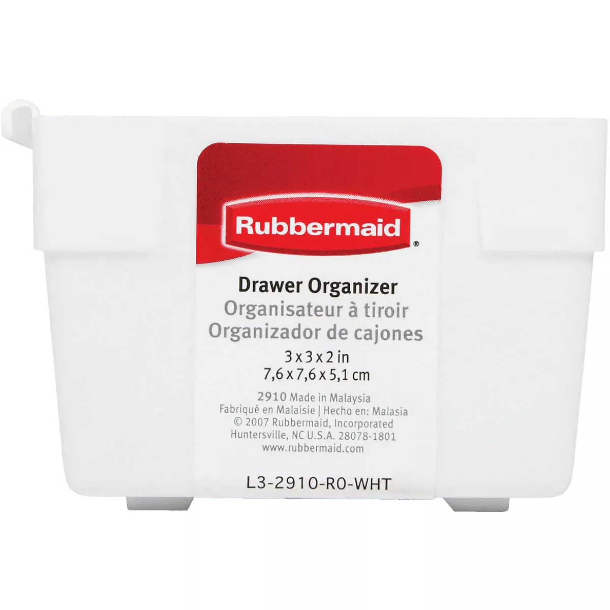 Rubbermaid 3 In. x 3 In. x 2 In. White Drawer Organizer Tray - photo 3