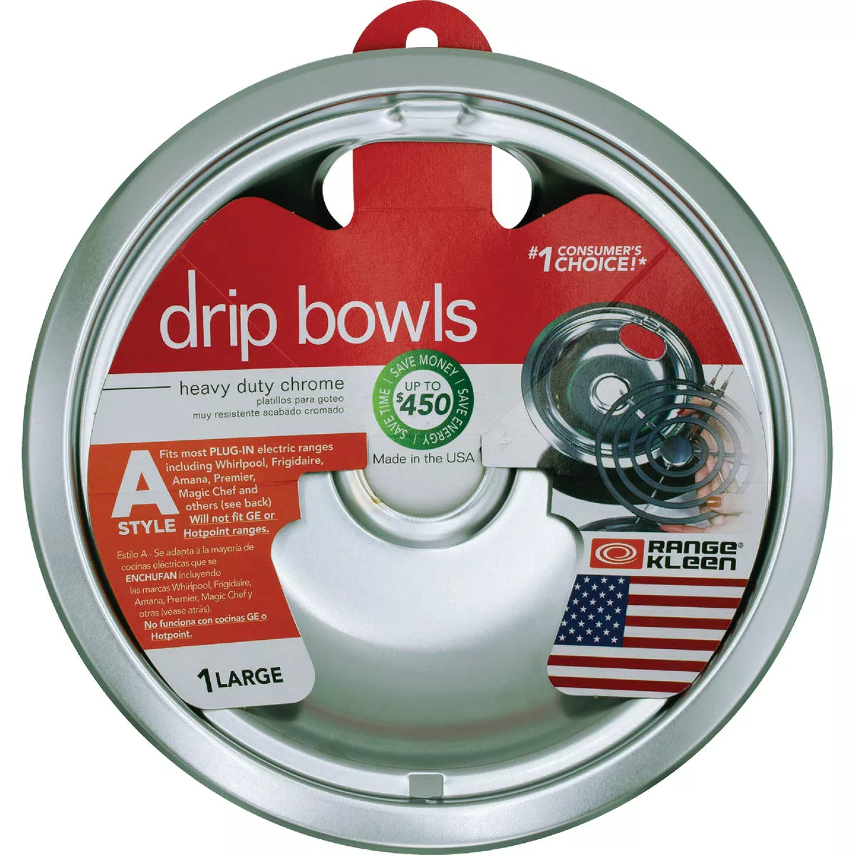 Range Kleen Electric 8" Style A Round Chrome Drip Pan - photo 2