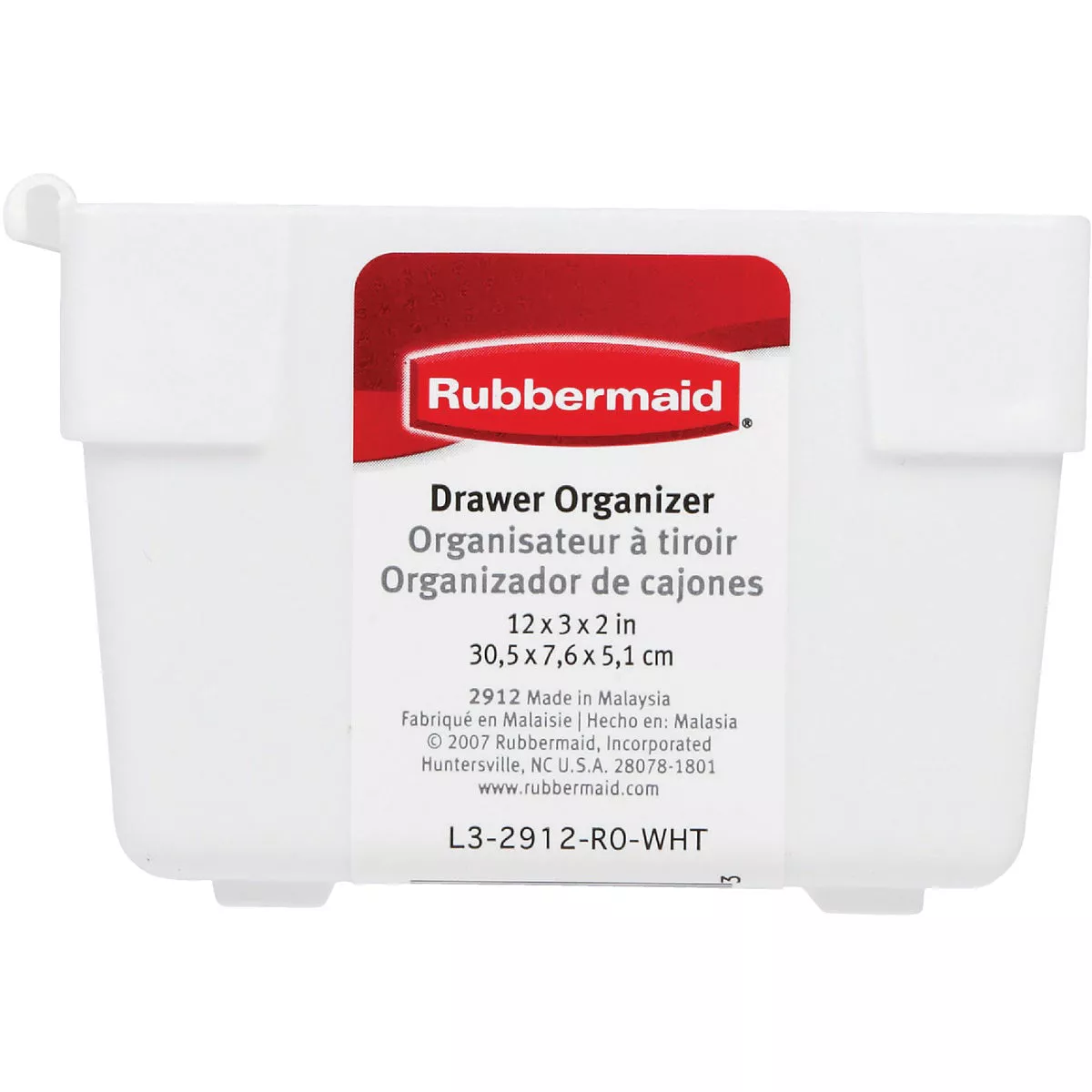 Rubbermaid 3 In. x 12 In. x 2 In. White Drawer Organizer Tray - photo 2