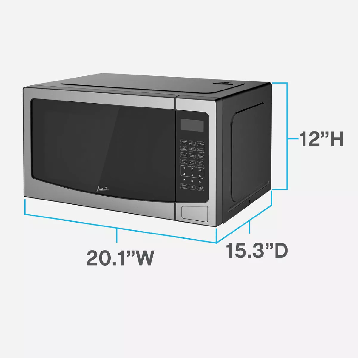 Avanti 1.1CF 1000W Black with Stainless Steel Front Microwave - photo 4