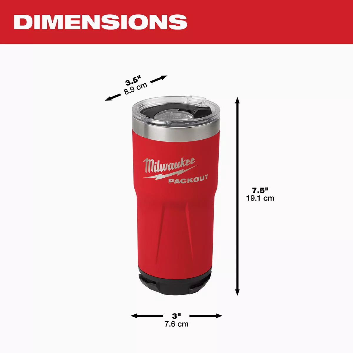 Milwaukee PACKOUT 20 Oz. Red Insulated Tumbler - photo 5
