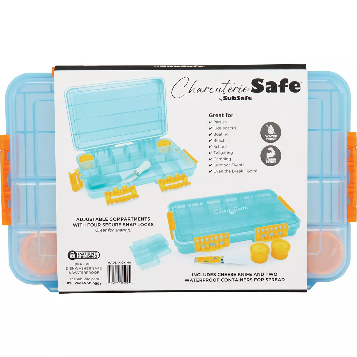 SubSafe Charcuterie Safe Light Blue & Neon Orange Food Storage Set - photo 4