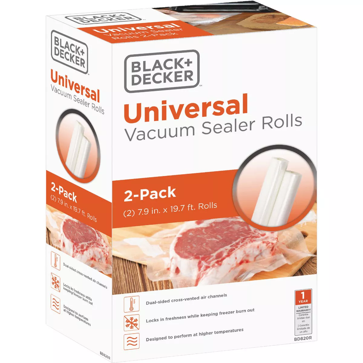 Black & Decker 7.9 In. x 19.7 Ft. Vacuum Sealer Roll (2-Pack)