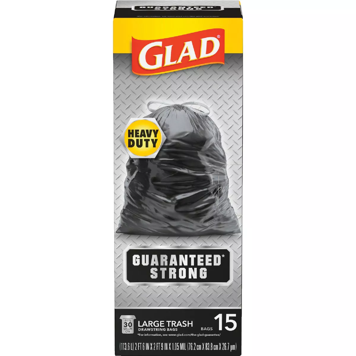 Glad Guaranteed Strong 30 Gal. Large Black Trash Bag (15-Count) - photo 3