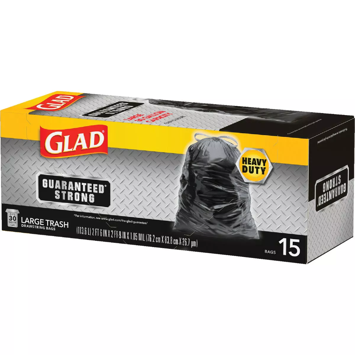 Glad Guaranteed Strong 30 Gal. Large Black Trash Bag (15-Count) - photo 5