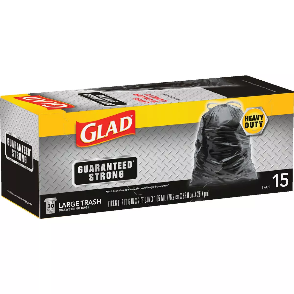 Glad Guaranteed Strong 30 Gal. Large Black Trash Bag (15-Count) - photo 6