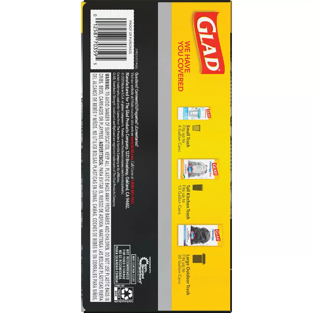 Glad Dual Defense 30 Gal. Large Black Trash Bag (25-Count) - photo 3