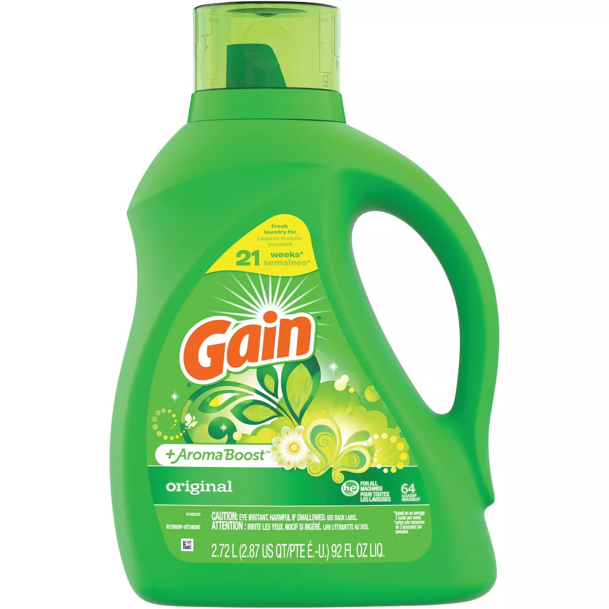 Gain + Aroma Boost 92 Oz. 64 Load Original Scent HE Liquid Laundry Detergent