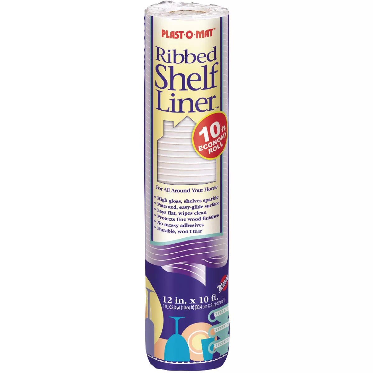 Plast-O-Mat 12 In. x 10 Ft. Bisque Ribbed Non-Adhesive Shelf Liner