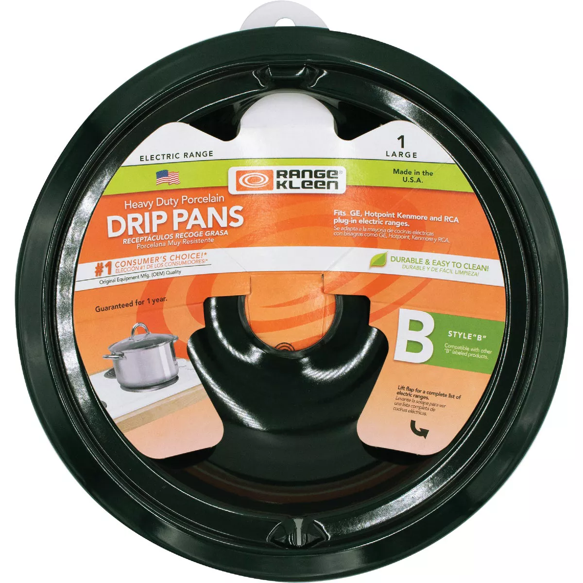 Range Kleen Electric 8" Style B Round Black Drip Pan - photo 2