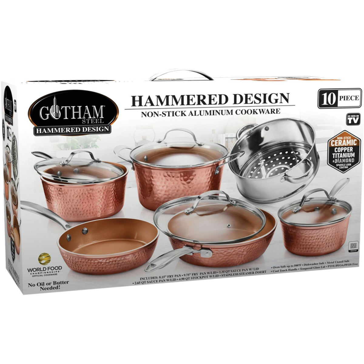 Food Network 10-pc. Nonstick Ceramic Copper Cookware Set Reviews 2023