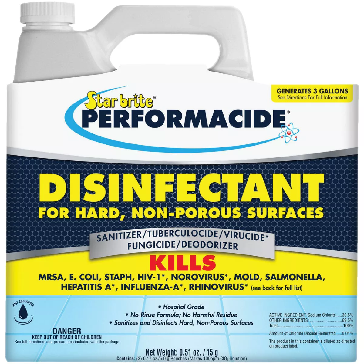 Starbrite Performacide 1 Gal. Hard Surface Disinfectant Kit