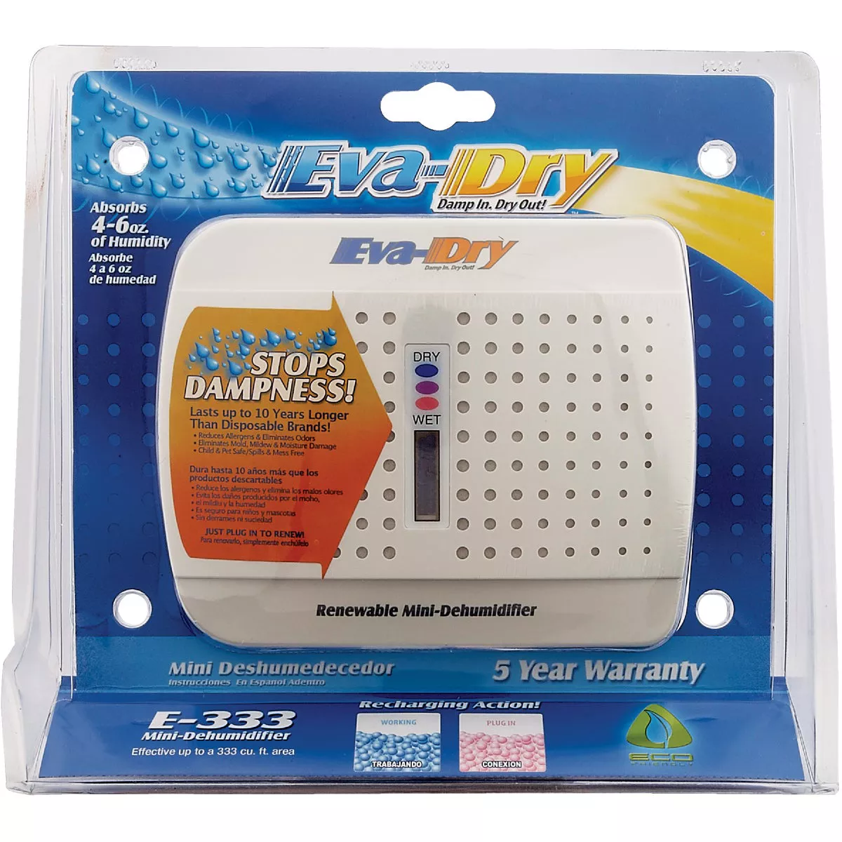 Eva-Dry 333 Cu. Ft. Coverage 20 to 30 Days Duration Renewable Mini Dehumidifier - photo 2