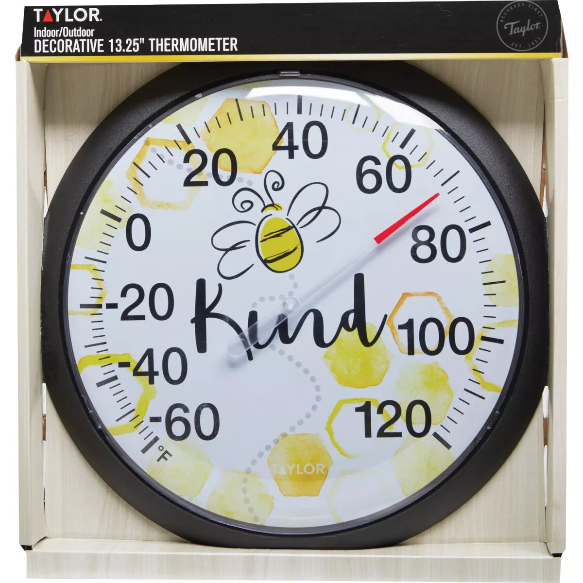 Taylor 13.25 In. Bee Kind Round Dial Thermometer - photo 2