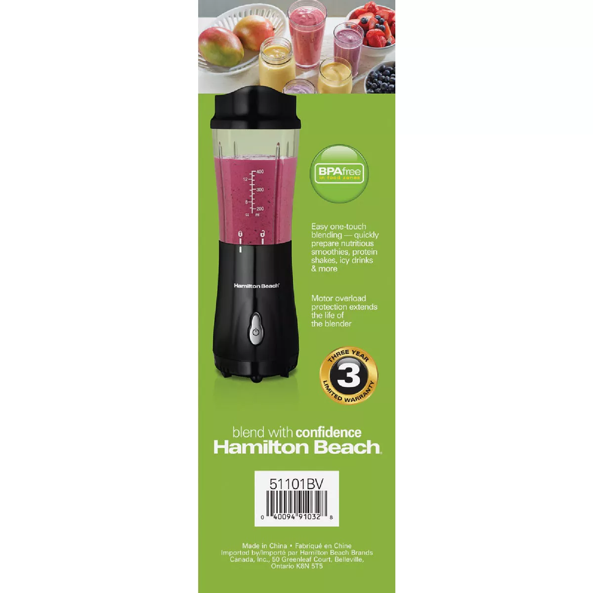 Hamilton Beach 14 Oz. Black Personal Blender with Travel Lid - photo 4