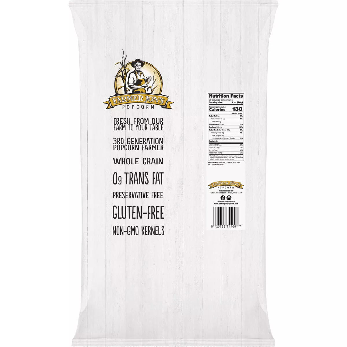 Farmer Jon's 20 Oz. Butter Popcorn - photo 2