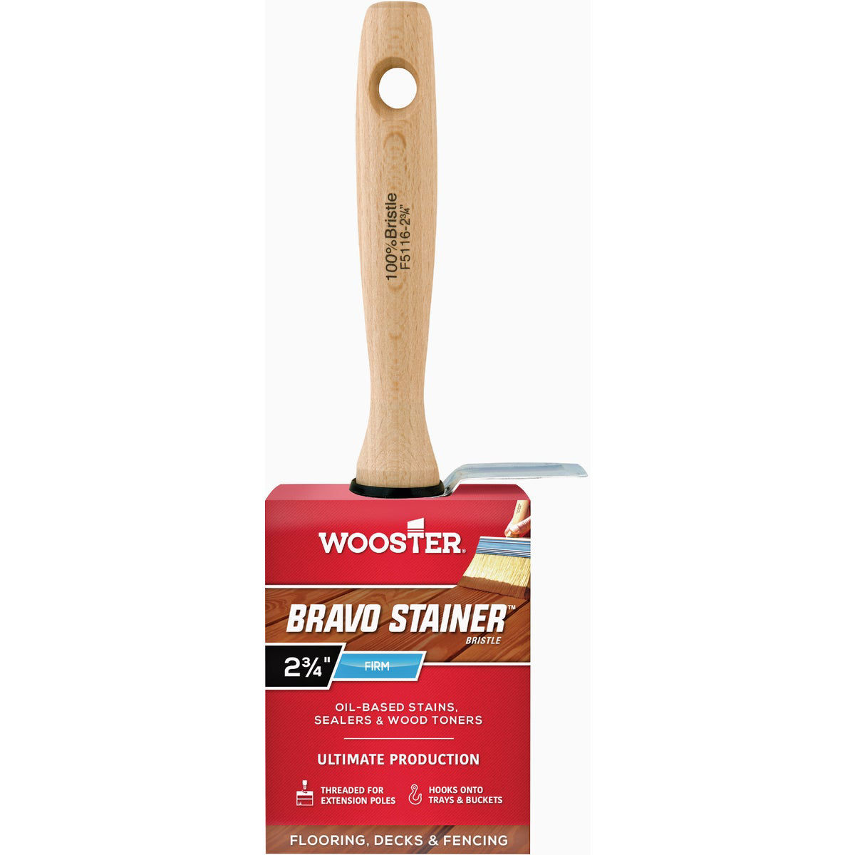 Wooster 2-3/4 in. Bravo Stainer Bristle Brush