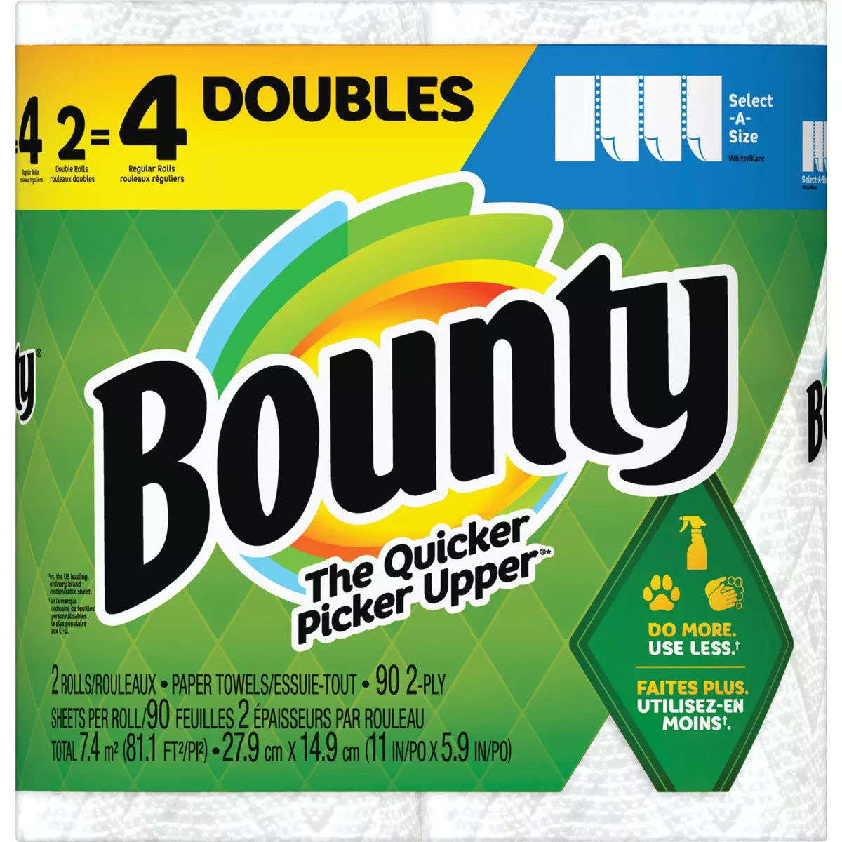 Bounty Select-A-Size Paper Towels, 2 Double Rolls
