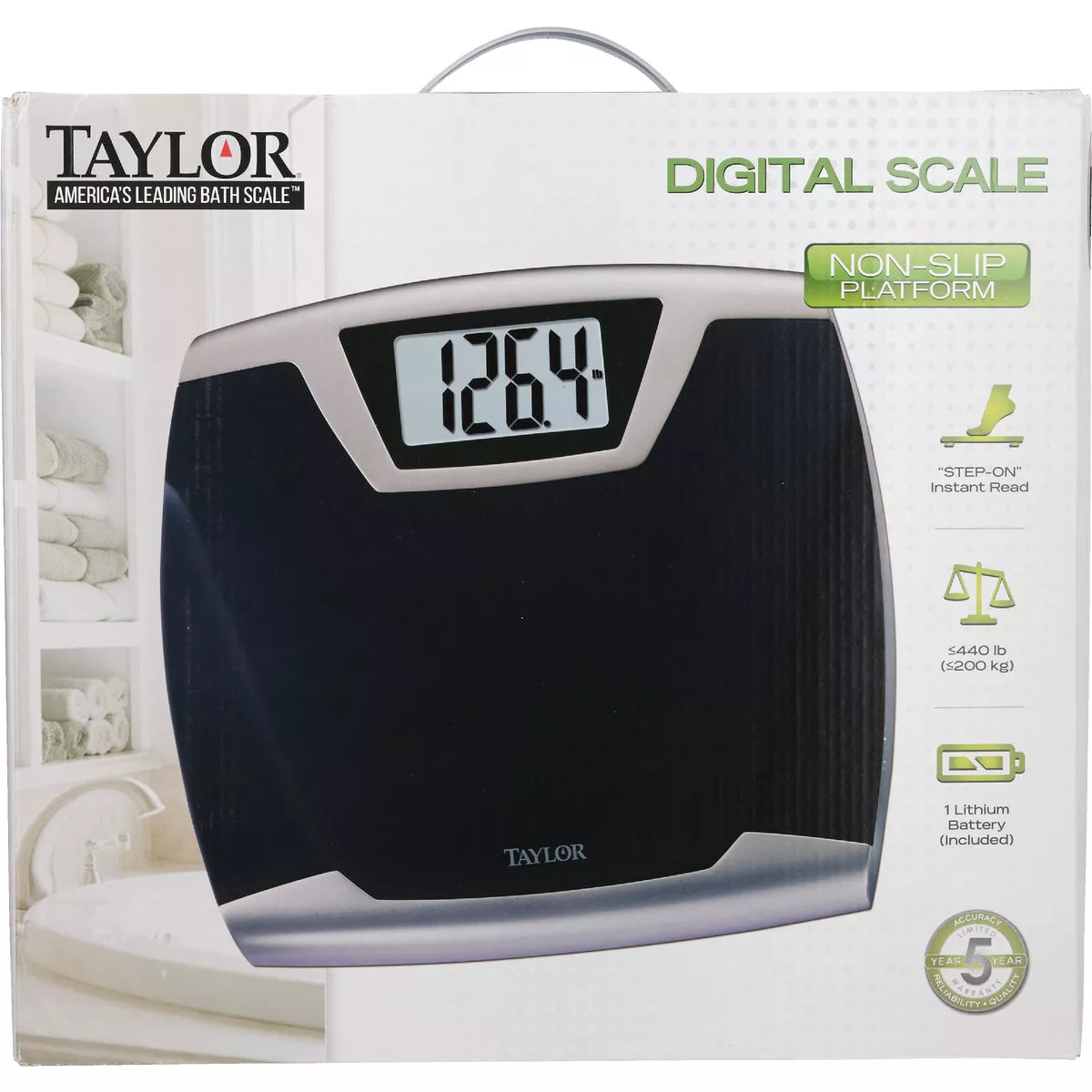 Taylor Digital 440 Lb. Bath Scale, Black - photo 2