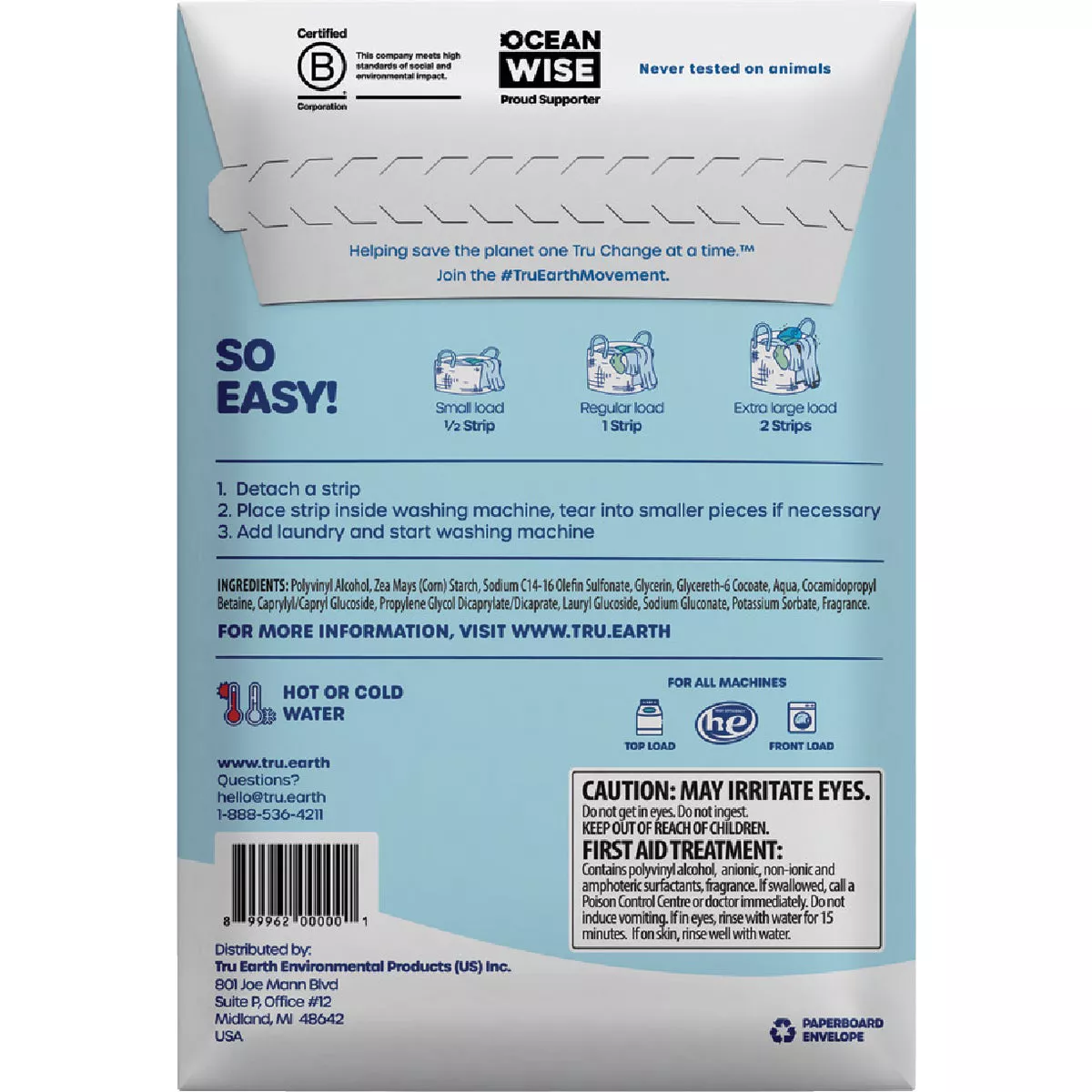 Tru Earth Eco-Strips Fresh Linen Laundry Detergent - photo 2