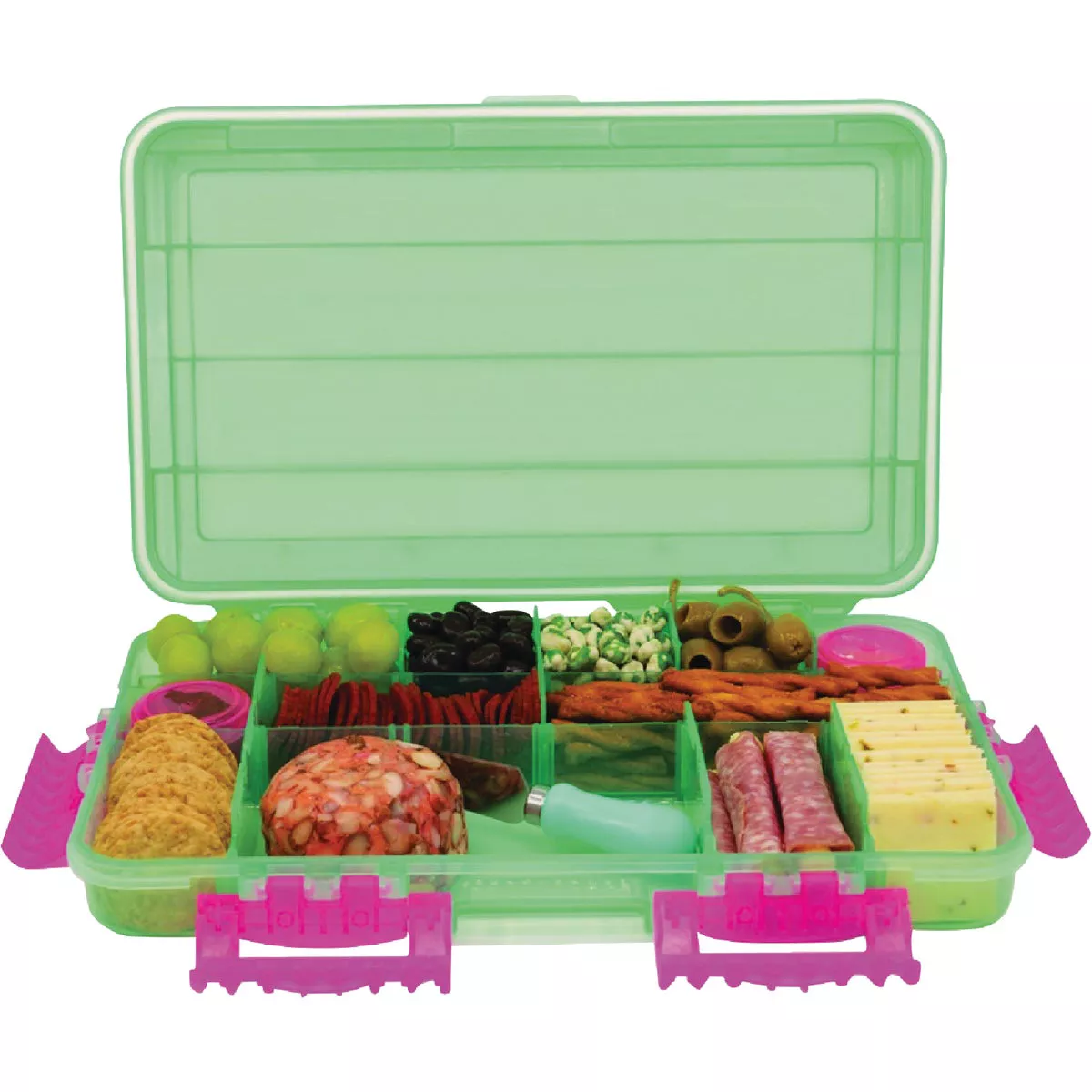 SubSafe Charcuterie Safe Seafoam Green & Hot Pink Food Storage Set