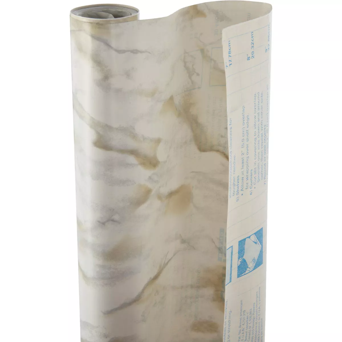 Con-Tact Creative Covering 18 In. x 15 Ft. White Marble Self-Adhesive Shelf Liner